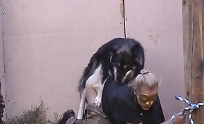 girl fucks animal, dog sex