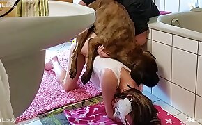 stunning, woman and animal